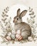 happy easter image cute rabbit with eggs