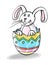 Happy easter image vector. Easter rabbit egg