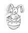 Happy easter image vector. Easter rabbit egg