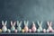 Happy easter Infographic Illustration Eggs Nuzzle Basket. White bubbly Bunny New life. Easter Bunny background wallpaper