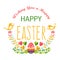Happy Easter isolated icon religious holiday egg and birds