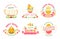 Happy Easter isolated icons religious holiday cake and eggs chicken and bunny spring event religion and Christianity