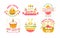 Happy Easter isolated icons religious holiday cake and eggs chicken and bunny spring event religion and Christianity