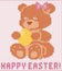 Happy Easter knitted teddy bear greeting card