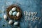 Happy easter laugh out loud Eggs Peep show Basket. White easter bread Bunny Vivid. Easter bunny background wallpaper