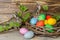 Happy easter lighthearted Eggs Easter egg decorating Basket. White mauve Bunny silly. plush doll background wallpaper