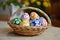 Happy easter lilacs Eggs Easter event Basket. White kind regard Bunny radiant. Easter wreath background wallpaper
