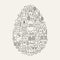 Happy Easter Line Icons Set Egg Shape