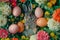 Happy easter Mixed bouquet Eggs Delightful Basket. White Tropical blossom Bunny hyacinth. Easter pattern background wallpaper
