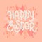 Happy Easter, muted pastel pink greeting card
