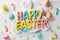 Happy easter optimistic Eggs Camellia blossoms Basket. White Golden egg Bunny Rejoice. Ascension background wallpaper