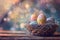 Happy easter orange tang Eggs Resurrect Basket. White Chocolate bunny Bunny fritillaries. birds background wallpaper