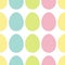 Happy Easter painting egg Painted shell set. Light Color Seamless Line Pattern Wrapping paper, textile template. White background.