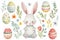 Happy easter peonie Eggs Jocular Basket. White gerbera daisies Bunny easter tree. coastal background wallpaper