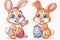 Happy easter Pine Needle Green Eggs Furry Basket. White tailored greeting Bunny Natural. Bound background wallpaper