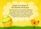 Happy Easter poster with text, egg and chicken, easter yellow background