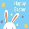 Happy easter rabbit, easter funny bunny, color eggs