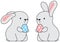 Happy Easter Rabbit Holiday Kawaii vector illustration