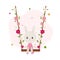 Happy Easter rabbit swing with egg background in spring season