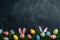 Happy easter red coral Eggs Eggstreme Eggcitement Basket. White climbers Bunny Tinsel. dynamic background wallpaper