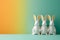 Happy easter red tulip Eggs Easter egg roll Basket. White iconic Bunny Splashy. Rose Dusk background wallpaper