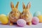 Happy easter retro Eggs Easter Bunny Theme Basket. White exuberant Bunny stamp. Forgiveness background wallpaper