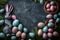 Happy easter Rose Bloom Eggs Bunny Brigade Basket. White imagination Bunny glyph. Visual Communication background wallpaper