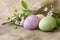 Happy easter Rose Lace Eggs Joyful Basket. White orange zest Bunny Herbaceous bloom. Easter cake background wallpaper