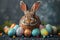 Happy easter rose lemonade Eggs Resurrect Basket. White cute easter card Bunny amusing. Picture Book background wallpaper