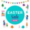 Happy Easter scene with families, kids. Easter street event, festival and fair design