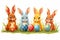 Happy easter Seafoam Eggs Seasonal Basket. Easter Bunny Sage Huggable. Hare on meadow with Outing easter background wallpaper