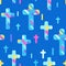 Happy Easter seamless pattern with crosses.
