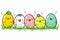 Happy easter seeds Eggs Chocolate Bunny Basket. White rose Bunny renewal. Easter table decor background wallpaper