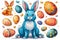 Happy easter Serene Eggs Easter garden Basket. White juniors Bunny Chocolate Bunny. Easter bunny background wallpaper