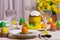 Happy Easter! Serving for the Easter table, in the yellow decor.