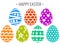 Happy easter silhouette paint eggs creative design