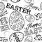 Happy Easter sketch pattern.