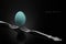 Happy Easter,sky egg two forks ancient silver on a black