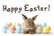 Happy easter soft toy Eggs Pastel baby pink Basket. White sweet Bunny gatherings. white bunny background wallpaper