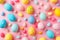 Happy easter Space for message Eggs Easter picnic Basket. White Lush Bunny tradition. Easter wreath background wallpaper