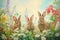 Happy easter sunshine Eggs Eggs Basket. White Turquoise Spring Bunny carnival. weed control background wallpaper