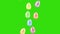 Happy Easter swirling text around eggs looped seamless animation with Alpha channel
