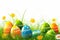 Happy easter Turquoise Waters Eggs Tranquil Basket. White sunny Bunny turquoise autumn. easter tree background wallpaper