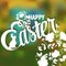 Happy Easter Typographical Background with ornate