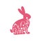 Happy Easter vector illustrations of bunnies, rabbits icons, decorated with flowers, floral, wildflowers.