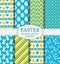 Happy Easter! Vector seamless patterns.