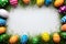 Happy easter Vines Eggs Easter hunt Basket. White fluffy Bunny spring. Easter festiveness background wallpaper