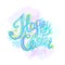 Happy easter watercolor painted colored stylized handwritten gre