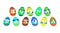 Happy Easter written on Eggs, Italian, religious holiday, isolated.