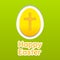 Happy Easter yellow eggs card with cross symbol.